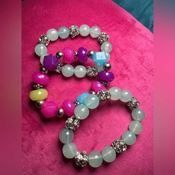 Handmade Beaded Bracelet Set of 3 - Picture 1 of 5